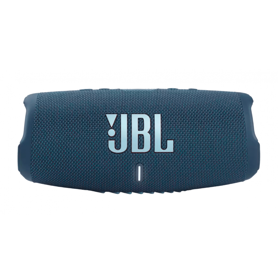 Coluna azul portátil e bluetooth da marca JBL